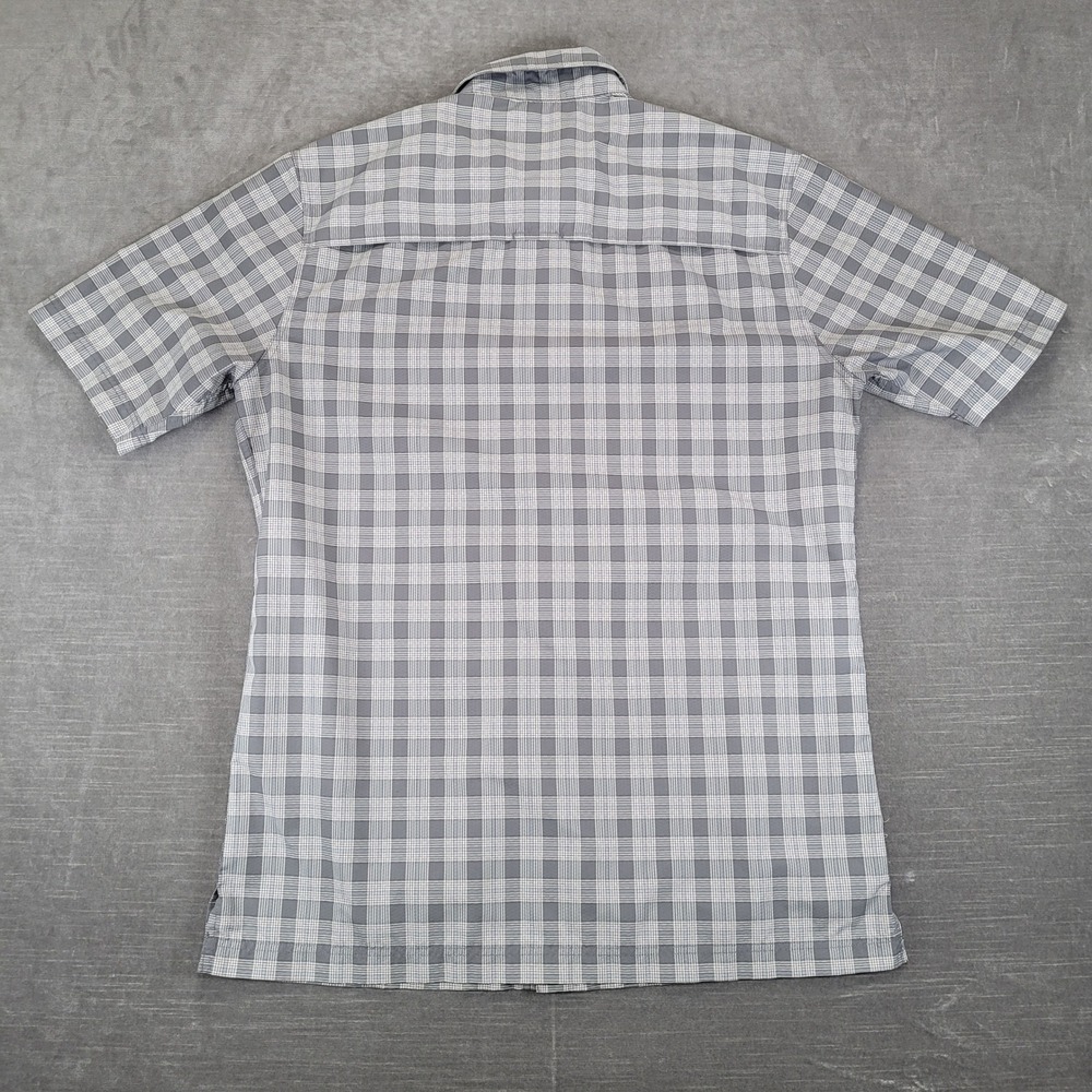 Croft & Barrow Mens Small Quick-Dry Short Sleeve Plaid Fishing Hiking Shirt Gray - Picture 4 of 6